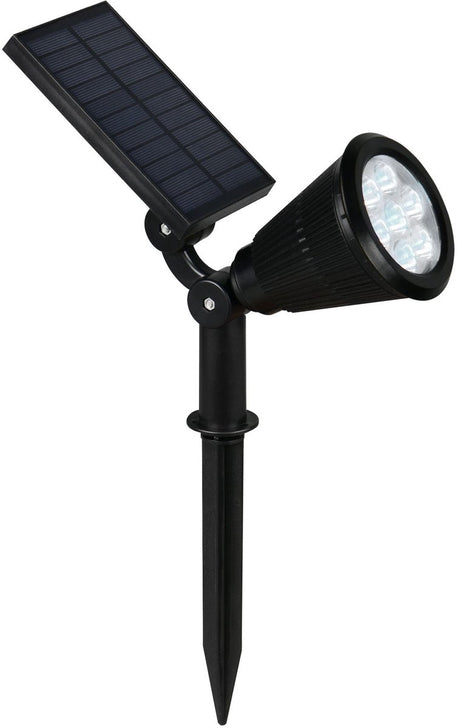 Rl live your light reality festival - spot - negro mate - incl. 1x SMD 1 W - Cambiador de color RGB - Sensor crepuscular - Recargable - Inalámbrico - Solar - Energía solar - Inclinable - Iluminación exterior - IP44