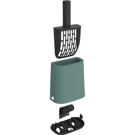 Rotho mypet set de limpieza 16,2x9,1x29 cm - caja de arena - verde antracita