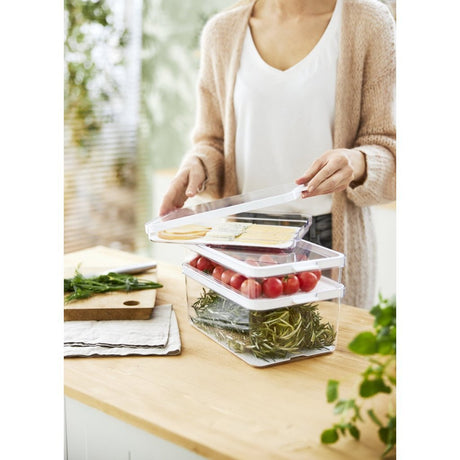 Rotho cauma set organizador frigorífico 1,2l + 2,15l transparente