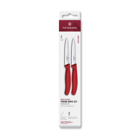 Victorinox cuchillo pelador 2uds liso dentado rojo