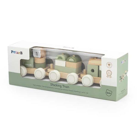 Tren apilable de madera Oku polar b con 2 vagones