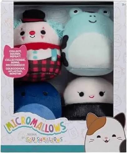 Peluche original Squishmallows micromallows (4 piezas) 6 cm