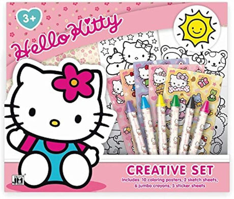 Introducción a hello kitty, juego de colores de 23 piezas con marcadores de cera