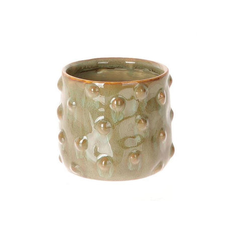 Hbx natural living macetero bozzola ø11,5xh11cm verde oliva