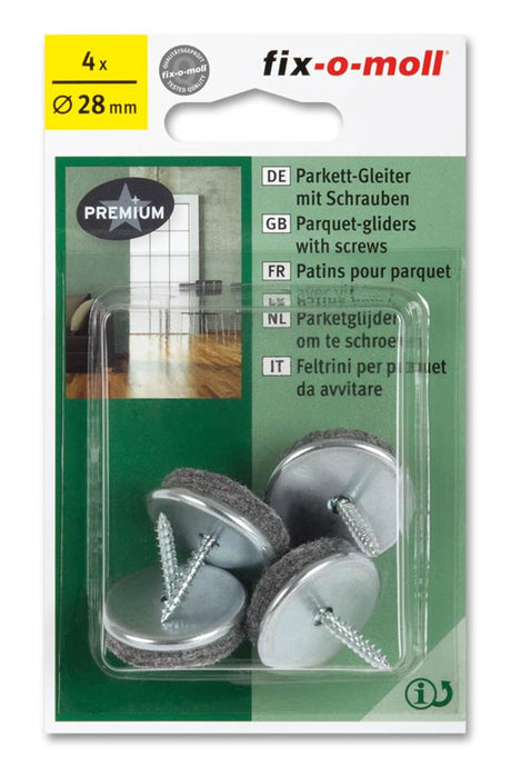Fix-o-moll deslizadores para parquet lana redondos 28mm 4 piezas