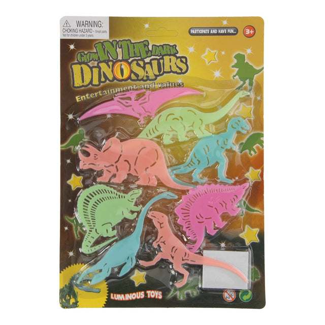 Dinosaurios que brillan en la oscuridad.