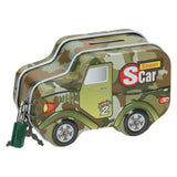 Coche de caja de dinero de hojalata