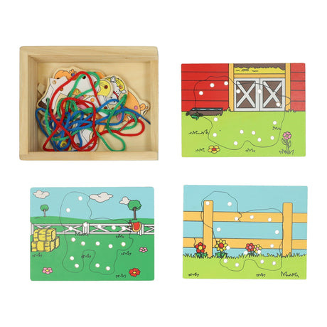 Granja de rompecabezas de madera Lobbes, juego de 4