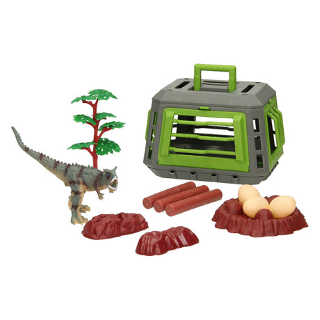 Juego de dinosaurios con jaula.