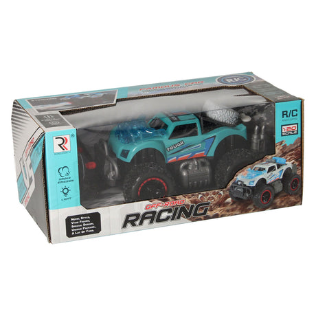 Coche de carreras RC con función de humo ligero.