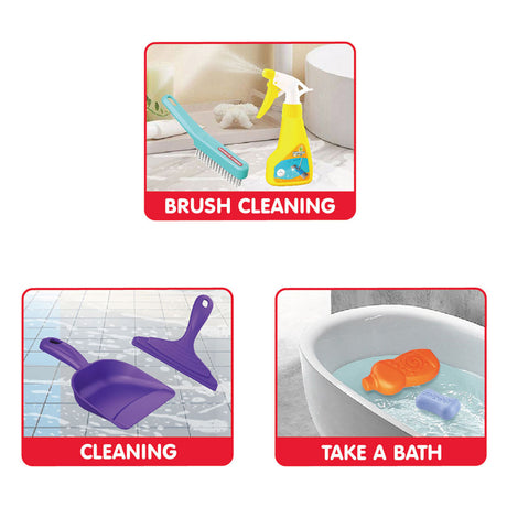 Set de limpieza para baño de 9 piezas.