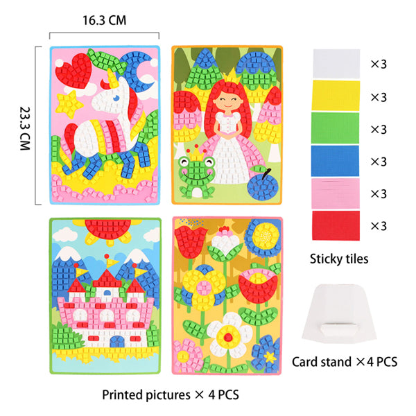 Kit de manualidades de princesas con collage de mosaicos