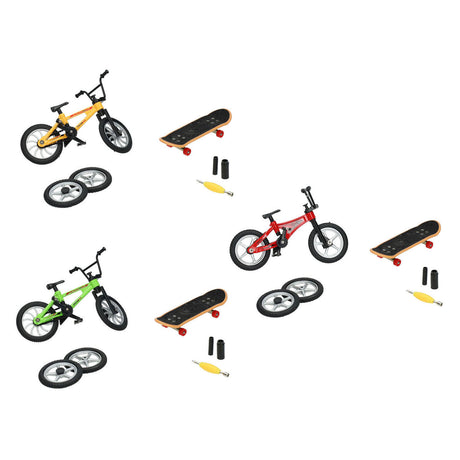Bicicleta acrobática para dedos con accesorios.
