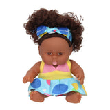 Muñeca bebé rizos con vestido, 22cm