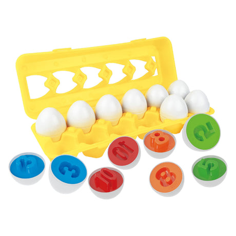Set de figuras de huevos a juego.