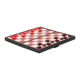 Juego de ajedrez y damas magnético.