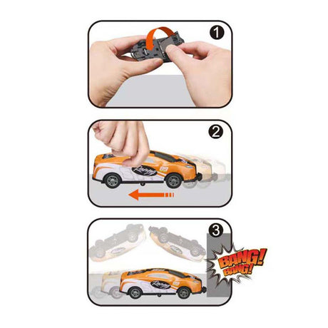 Juego de volteretas hacia atrás para autos de carrera - 4 piezas.