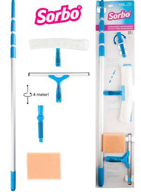 Set de limpieza de cristales profesional Vero sorbo incl. mango telescópico