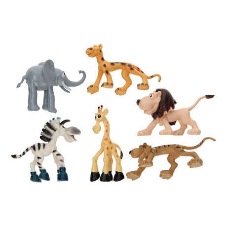 Set de juego de animales salvajes traviesos, 6 piezas.