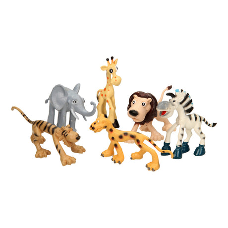 Set de juego de animales salvajes traviesos, 6 piezas.