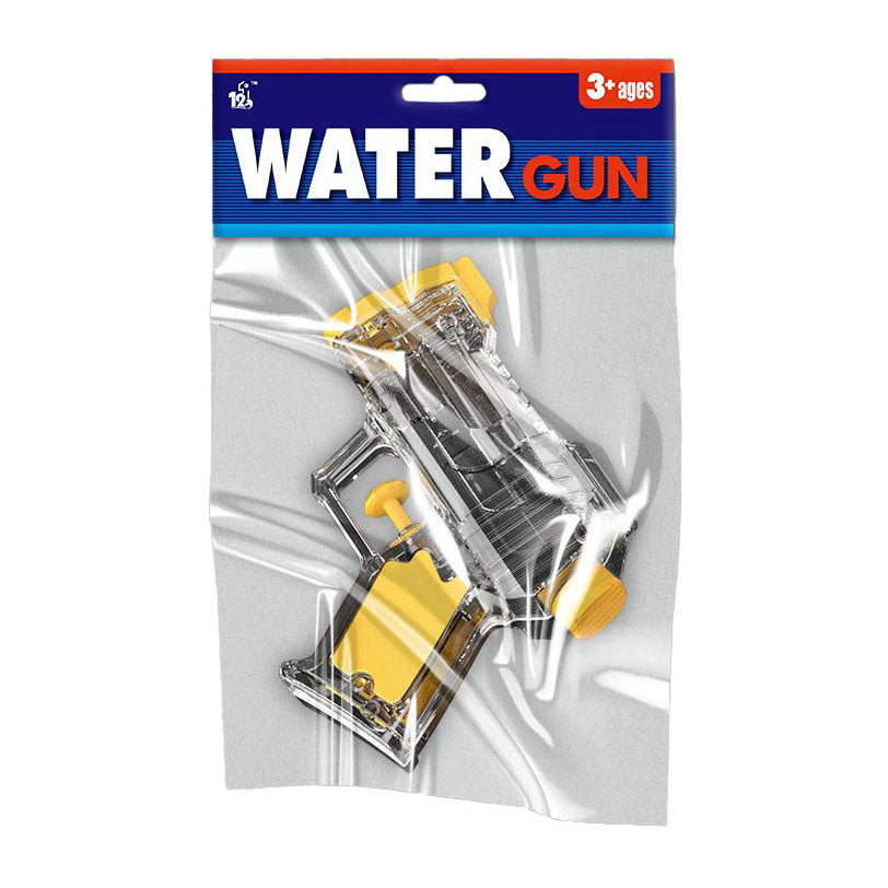 Pistola de agua negra transparente