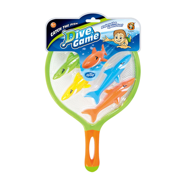 Set de buceo tiburones en red de seguridad, 4 uds.