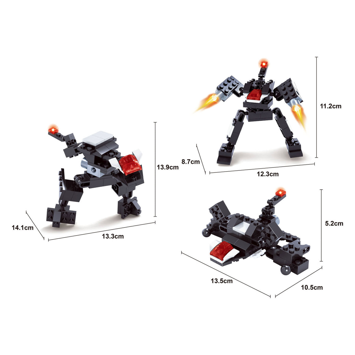 Juego de construcción de bloques de construcción de robots Titans 3 en 1
