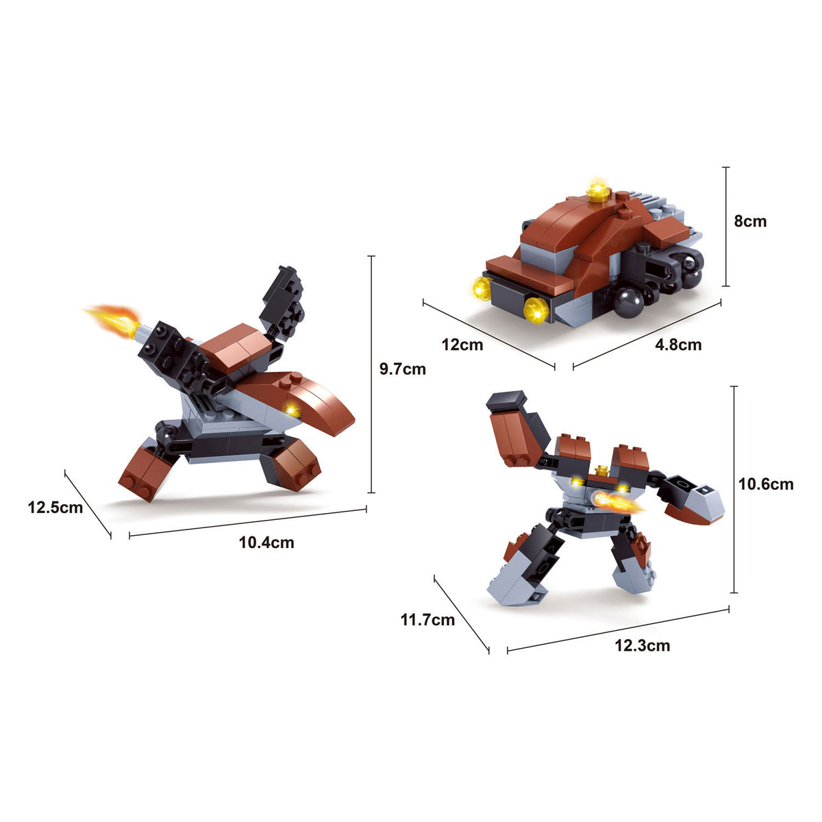 Juego de construcción de bloques de construcción de robots Titans 3 en 1