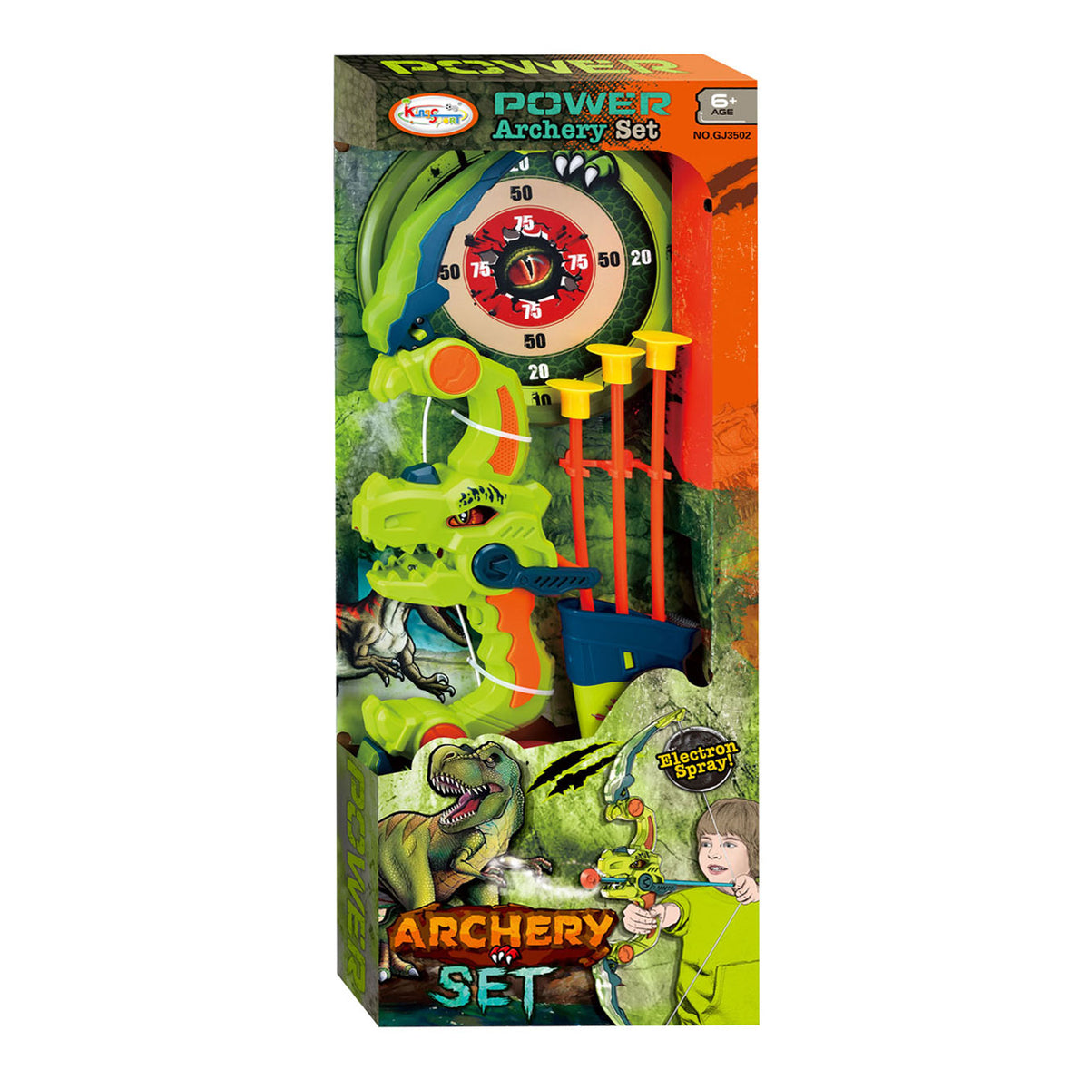 Conjunto de arco y flecha dino con objetivo de puntuación