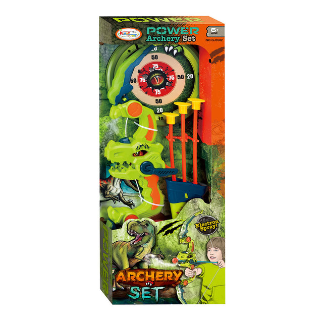 Conjunto de arco y flecha dino con objetivo de puntuación