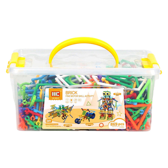 Elementos de construcción en caja de almacenamiento, 869 uds.