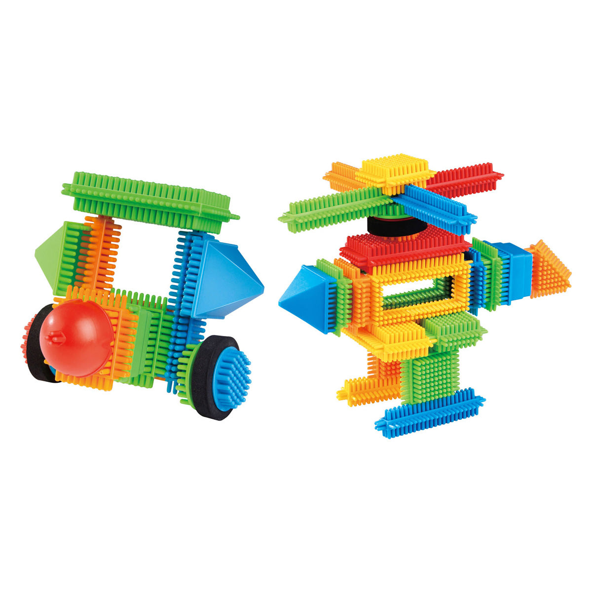 Juguetes Lobbes, p. ej., juego de cerdas de bloques de construcción Lobbes: juguetes de construcción coloridos de 58 piezas.
