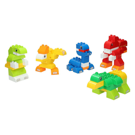 Juego de construcción de dinosaurios Lobbes en caja de almacenamiento - 84 piezas.