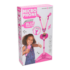 Pie de micrófono dúo con luz y sonido con Bluetooth