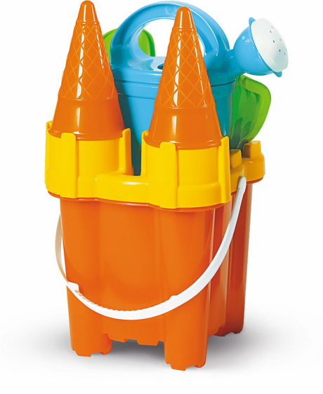 Juego de cubos castillo 7 piezas 2 surtidos 30x15x15 cm