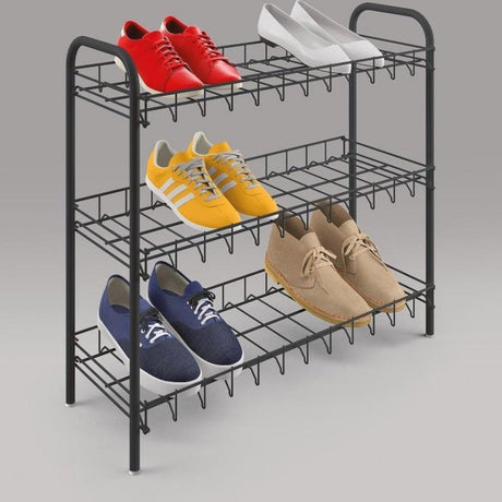Metaltex Shoe Rack Rack 3 pisos 64x23x59 cm negro
