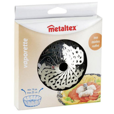 Vaporera de verduras Metaltex cesta de vapor acero inoxidable 14-23cm