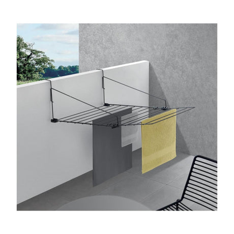 Metaltex tomado - tendedero La Haya - colgar en radiador, puerta, pared de ducha o balcón - 9 metros de longitud de secado - 5 años de garantía - negro mate