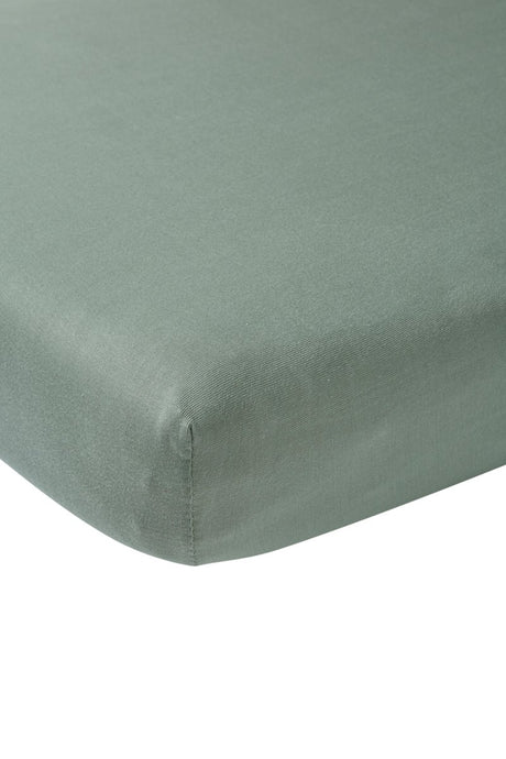 Meyco baby uni sábana bajera ajustable para cama junior - verde piedra - 70x140 150cm
