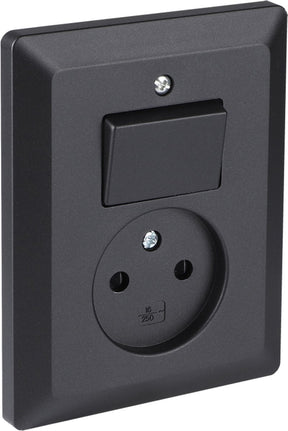 Combinación Q-link - integrada - interruptor - con protección táctil - negro