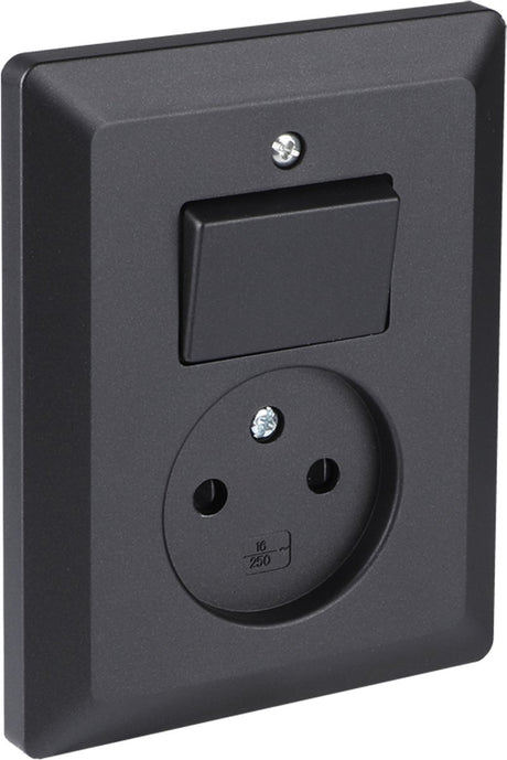 Combinación Q-link - integrada - interruptor - con protección táctil - negro