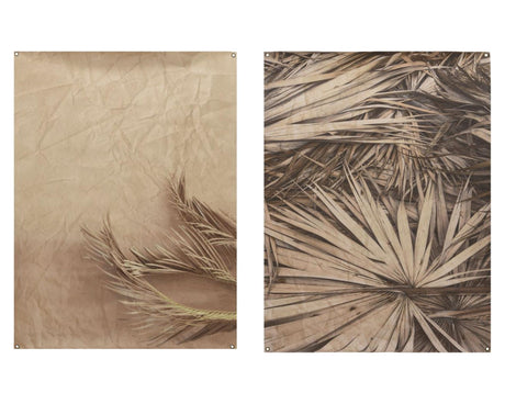 Decoris paño de pared con ojos colgantes 90x120cm impresión fotográfica con hoja de palma 2 piezas