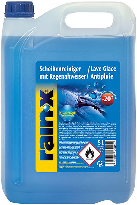 Líquido lavaparabrisas antilluvia Rain-x -20°c - visibilidad óptima - sin metanol - 5l
