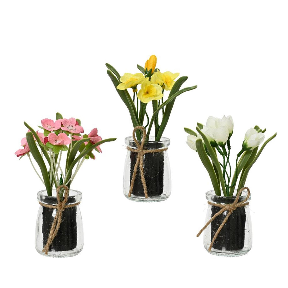 Planta artificial Decoris en maceta de cristal h16cm