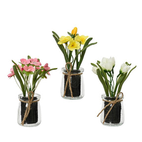 Planta artificial Decoris en maceta de cristal h16cm