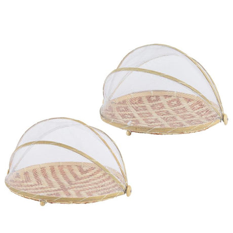 Cubierta para alimentos Decoris bambú FSC mix 70% ø35cmh22cm rombo o raya