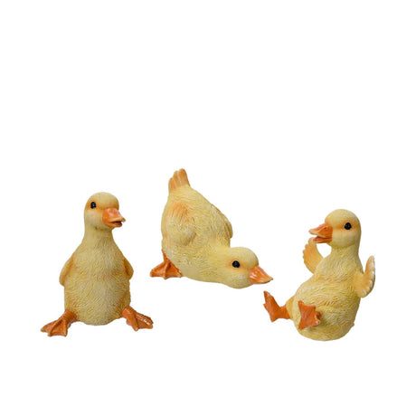 Decoris figura pato poliresina 10x11x13,5cm 3 surtidos
