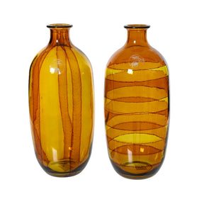 Jarrón Decoris vidrio reciclado h31cm amarillo