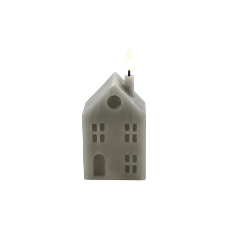 Casa con velas LED Countryfield Lyon s gris 5x6x14cm