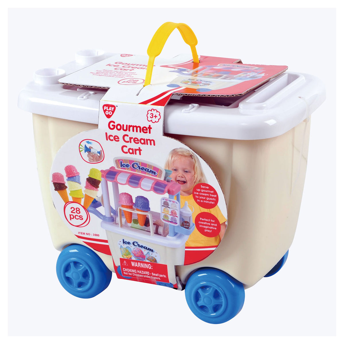 Playgo juguetería para niños - carrito de empuje - puesto de helados con helados - set de plastilina - plastilina para helado